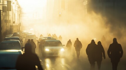 Wall Mural - people walking in the city