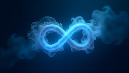 Wall Mural - A glowing infinity symbol surrounded by soft, swirling mist