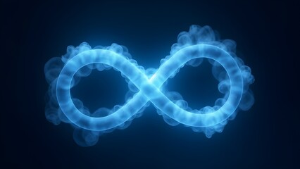 Wall Mural - A glowing infinity symbol surrounded by soft, swirling mist