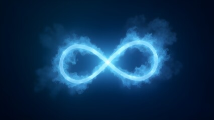 Wall Mural - A glowing infinity symbol surrounded by soft, swirling mist