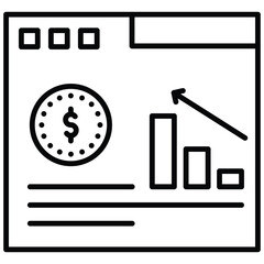 Leinwandbilder - An icon related to Portfolio. Dashboard of the money. Vector editable stroke. Pixel perfect. 64 x 64