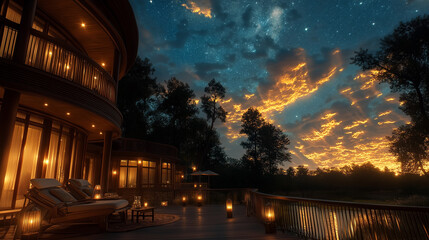 Wall Mural - Starry sky on a warm evening.