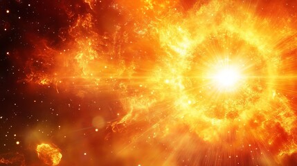 Wall Mural - vibrant bright solar flare design background with radiant sunburst and dynamic cosmic explosion effe