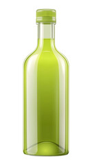 Poster - Realistic green glass bottle filled with juice, isolated on transparent background, ready for your label design