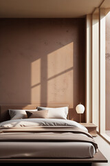 Wall Mural - Mocha Mousse modern and minimal bedroom