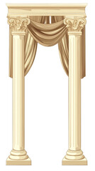 Poster - Timeless entrance design with classic architectural elements on a clear background