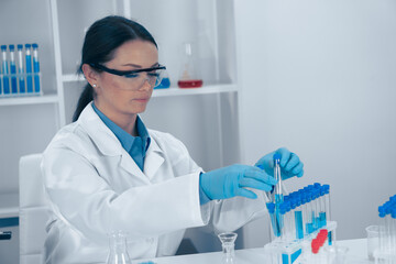Aufkleber - In a cuttingedge lab, a dedicated scientist conducts intricate research and collaborates with talented colleagues to explore groundbreaking advancements in various scientific fields