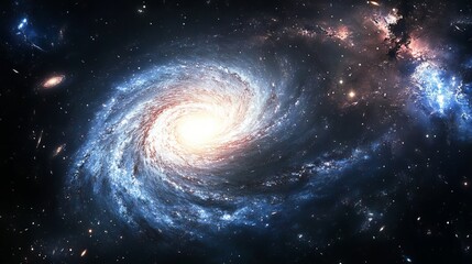 Wall Mural - high-definition view from space of a majestic spiral galaxy amidst a star-filled universe with vibra