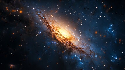 Wall Mural - vibrant blue galaxy with twinkling stars and expansive starry sky background for space, astronomy, a