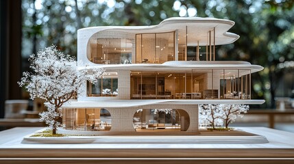 Poster - Modern architectural model with elegant design features.