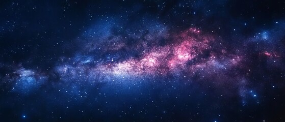 Wall Mural - beautiful panoramic view of the milky way galaxy with countless stars shining brightly in the dark n