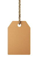 Poster - Blank cardboard tag dangling from thin string, ready for personalized branding against transparent backdrop