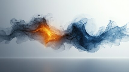 Poster - Abstract smoke design with orange and blue hues.