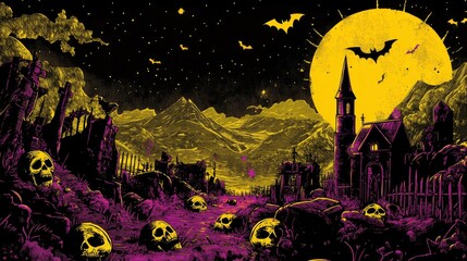 Wall Mural - halloween scene