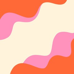 Aesthetic abstract background with orange and pink waves