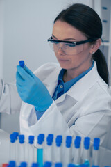 Aufkleber - In a wellorganized lab, a dedicated scientist analyzes a sample using advanced biochemistry, biology, and chemistry techniques to reveal important findings in research and innovation