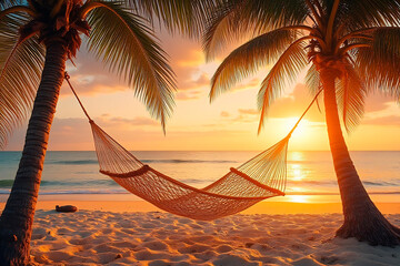 Sticker - hammock on beach