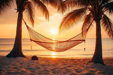 Sticker - hammock on the beach