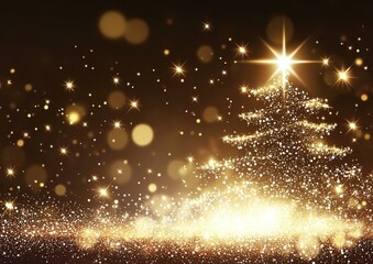 Wall Mural - festive sparkling gold background
