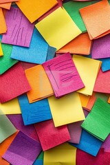 Poster - Colorful Background, Abstract Representation of Brainstorming Sessions with Scattered Notes