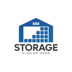 Illustration vector graphic of self storage company logo design template