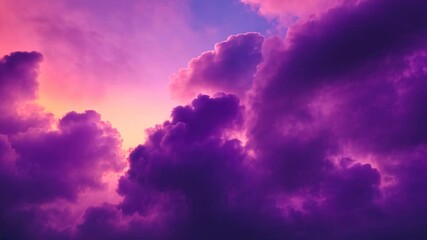 Wall Mural - Sunset with dramatic purple clouds, atmospheric