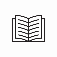 Poster - Open book reading education study icon vector sign
