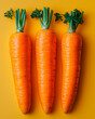 © Kaio - A photo of three carrots with an orange background