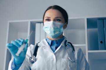 Poster - A Healthcare Professional who is carefully preparing a vaccine syringe is vital in ensuring the safety and efficacy of the immunization process, highlighting their responsibility in patient treatment