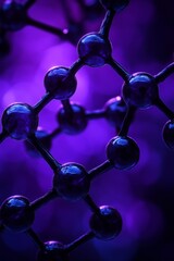 Poster - molecular structure on a purple background science, chemistry, and laboratory research concept