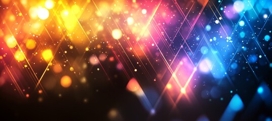 Wall Mural - abstract shiny colorful lights sparkle on dark background. generative ai technology.