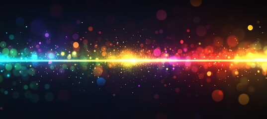 Wall Mural - flash colorful lights sparkle on dark space background. generative ai technology.