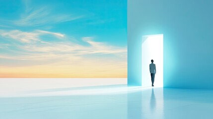 Aufkleber - Journey Through a Serene Portal Into a Tranquil Existence Away From Reality's Chaos