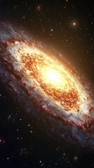 Poster - Marvelous Spiral Galaxy Radiating Golden Light in the Vastness of Outer Space