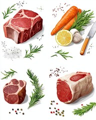 Poster - Crafting Delicious Beef and Pork Classics With Fresh Ingredients in a Minimalistic Style