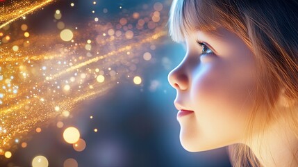 Poster - Quantum Battle Unfolds With a Child Gazing at the Wonders of a New Era