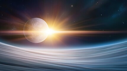 Poster - Secrets Unveiled About the Largest Satellite in the Solar System Amidst Celestial Dawn