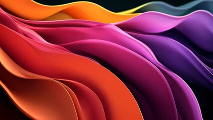 Wall Mural - Colorful abstract waves in gradient hues, vibrant