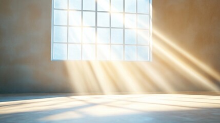 Poster - Light Streams Through a Window Creating a Serene Atmosphere in a Quiet Room