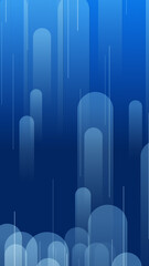 Poster - Blue lines and shapes are moving from the bottom of a gradient abstract background, vertical composition. Event and banner abstract background.