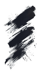Aufkleber - Black brushstrokes dynamically intersecting, forming minimalist abstract design against transparent backdrop, delivering graphic artistic expression
