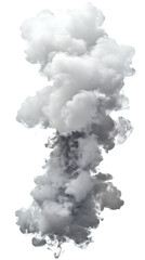 Poster - Realistic smoke effect with white and gray colors, isolated on transparent background, ideal for compositions