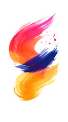 Aufkleber - Dynamic brushstrokes in vibrant colors create an abstract design element, isolated on a transparent background for energetic projects