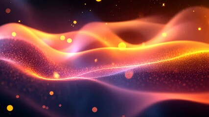 Wall Mural - Abstract glowing waves with vibrant colors and