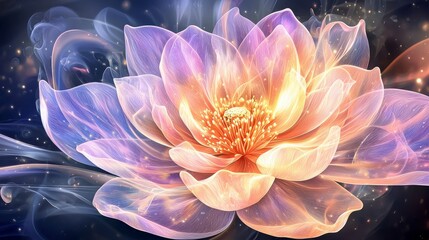 Poster - Ethereal Lotus Flower with Soft Pastel Colors and Dreamy Background Effects