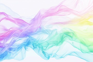 Poster - Soft Colorful Wave Smoke Flowing Elegantly in Shades of Pink Blue Green and Yellow