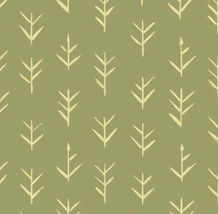 Wall Mural - Green Botanical Pattern: Nature-Inspired Design Material for Decorative Projects