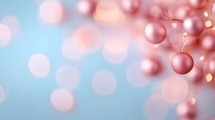 Poster - Beautiful pink tree with many pink balls hanging from it. The balls are of various sizes