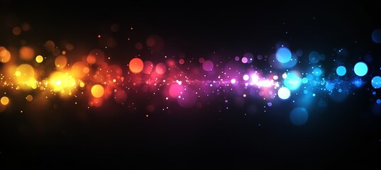 Wall Mural - abstract shiny colorful lights sparkle on dark background. generative ai technology.