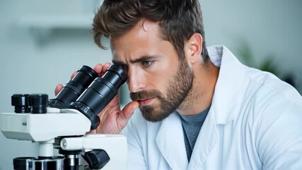 Poster - Scientist Analyzing Samples in Professional Laboratory Footage
